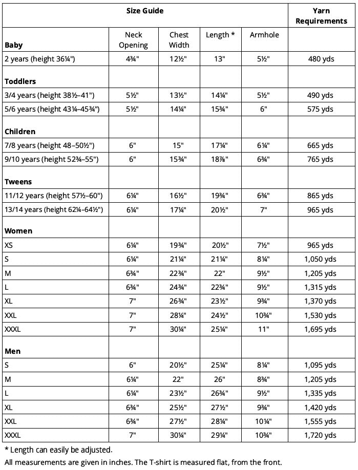 The Soft Tee Knitting Pattern - All 20 Sizes in One PDF